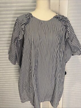 Harshman Navy & White Striped Women’s Tunic Top 1265